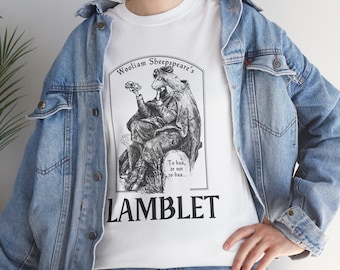 Shakespearean Sheep T-Shirt, Bard of Avon, Funny Humor Tee, Cotton