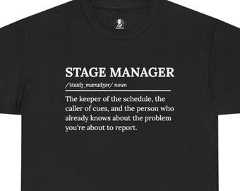 Scenchef-tröja, rolig teater-t-shirt, scenledningspresent, backstage-team-tröja, teknisk teaterpresent