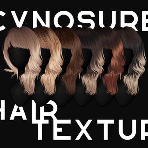 May include: Five different hair textures are shown on mannequins with black backgrounds. The hair colors are blonde, light brown, dark brown, and red.
