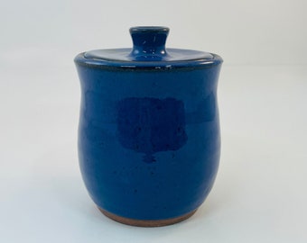 Lidded Jar | Canister | Sugar Bowl | Handmade Stoneware Pottery | Indigo Blue 1