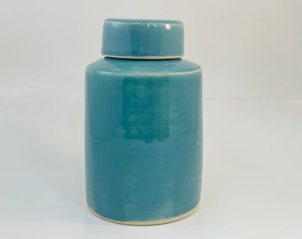 Ginger Jar | Canister | Decorative Vase | Handmade Porcelain Pottery | Robin's Egg Blue