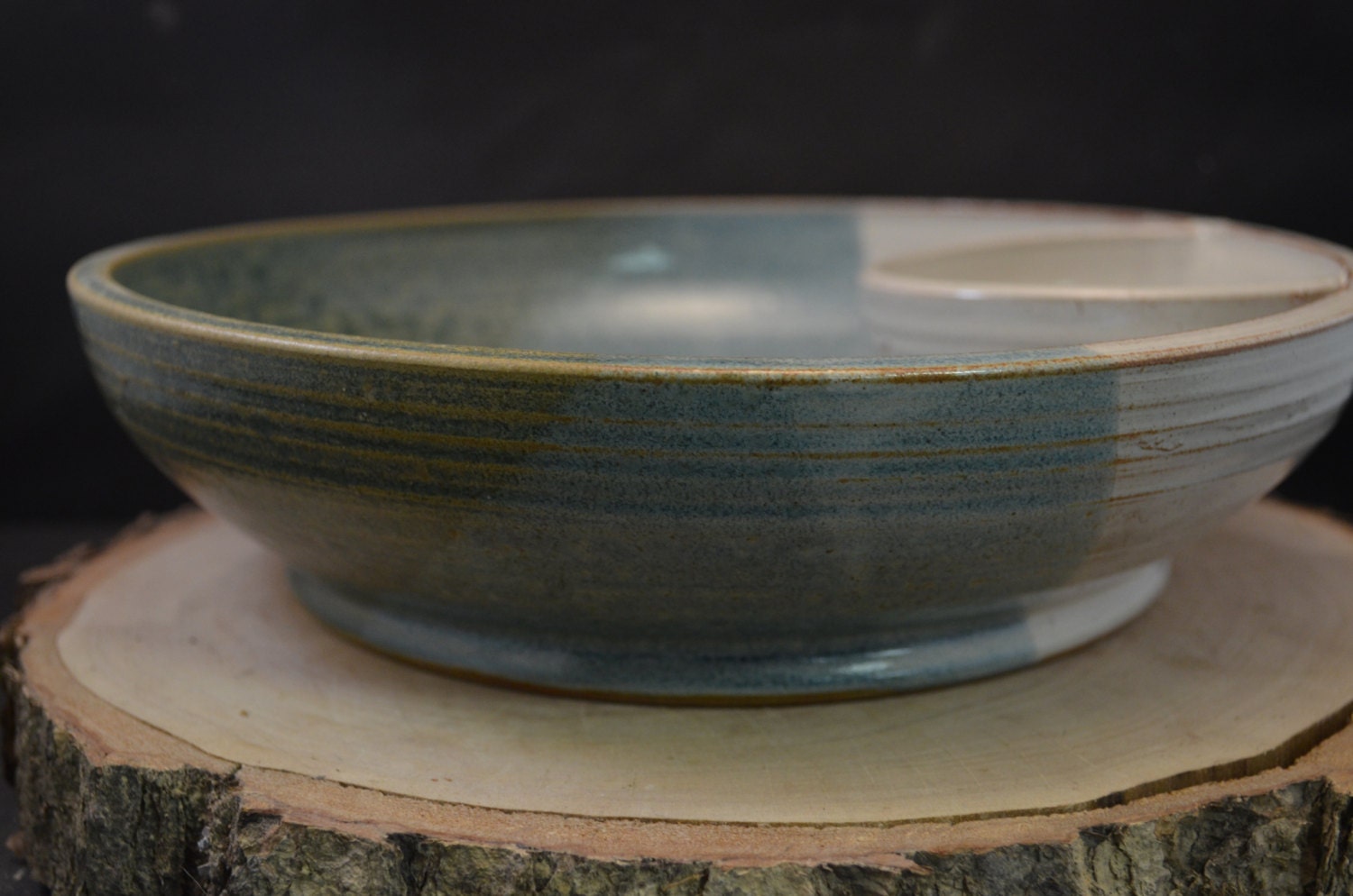 Handmade Ceramic Chip and Dip Serving Bowl Antique Blue and Etsy