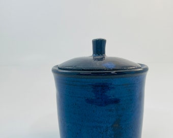 Lidded Jar | Canister | Sugar Bowl | Handmade Stoneware Pottery | Indigo Blue 2