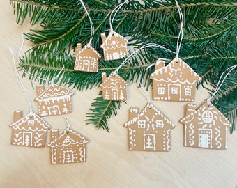 Holiday Ornament | Gingerbread House | Handmade Stoneware