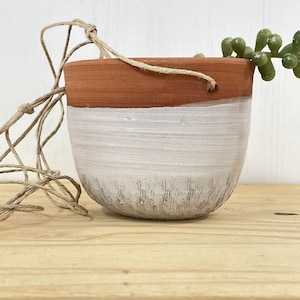 Hanging Planter - Succulent or Cacti - Large - Handmade Stoneware Pottery - Multiple Colors
