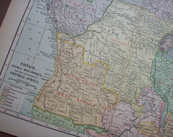 old map of congo etsy