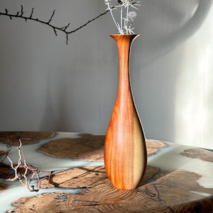 Handcrafted Plum Vase, Rare wood vase, Wood Vases, Decorative Vases, Flower Vases, Dried Flower Vases