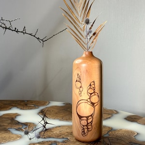 Handmade Wooden vases,Pear wood, Rare wood vase, Wood Vases, Decorative Vases, Flower Vases, Dried Flower Vases