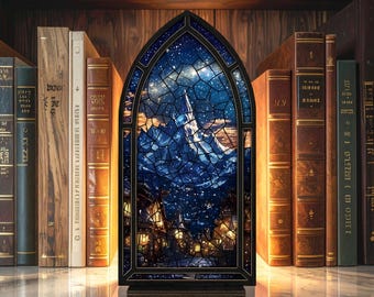 Velaris ACOTAR Book Nook, Velaris City Book Nook, boekenplank decor cadeau, schoolse cadeau, fantasy collectible, boekenliefhebber cadeau