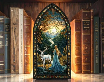 Aelin Tron ze Szkła – Kącik z Książkami, Tron ze Szkła – Kącik z Książkami, Dekoracja do serii książek, Dekoracja do półki fantasy, Prezent dla miłośników książek, Prezent dla miłośnika książek