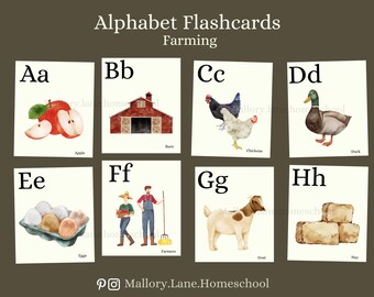 Tarjeta didáctica del alfabeto: A-B-C / Agricultura