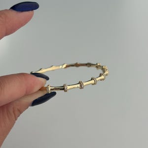 18k gold plated Bangle Bracelet Minimalist Gold Diamonds Bracelet Bangle Wedding Jewelry Gift for Mom Mother's Day Gift