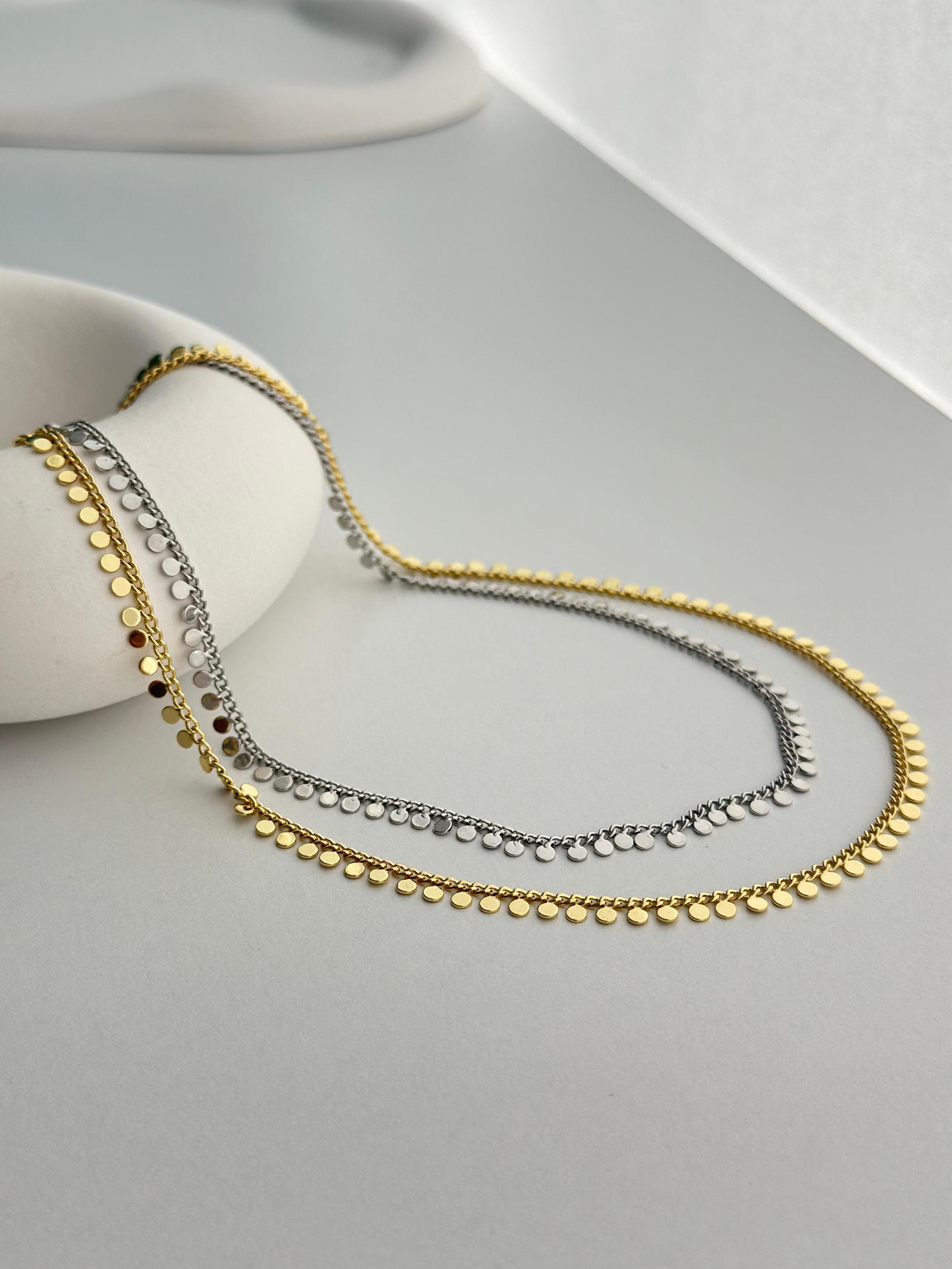 Plättchen Halskette Aus 925 Sterling Silber – Minimalistischer Choker Für Damen Und Mädchen, In Geschenkbox