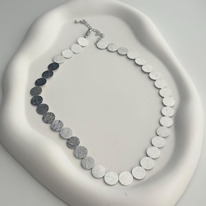 Silver Circle Chain Necklace Gold Plated Silver Minimalist Necklace Chain Perfect Gift for her