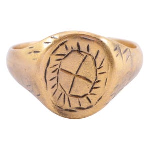 Medieval Christian Ring, 9th-12th century AD, size 8 3/4