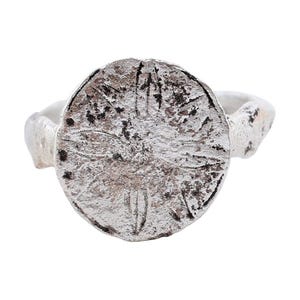 Late Medieval European Ring Silvered Bronze, 15th-17th Century size 10 1/2