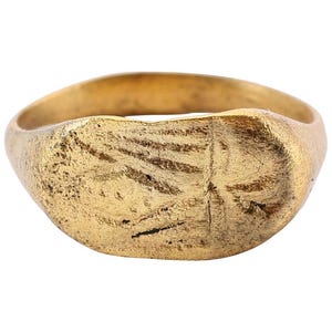fine medieval eagle ring 10th-15th century ad, size 9 1/4