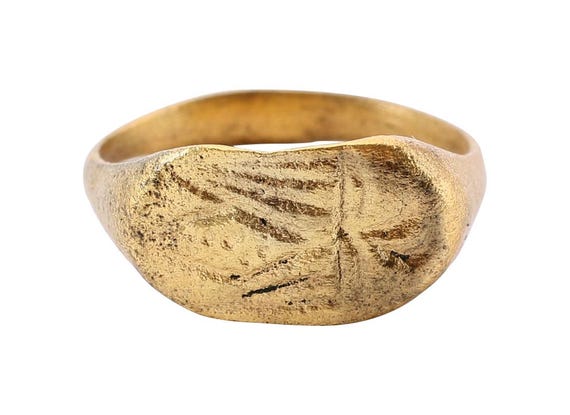 Fine Medieval Eagle Ring 10th-15th Century AD, Size 9 1/4