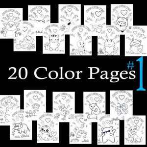 Jesus Loves Me!!! Christian Color Pages for kids, 20 Printable Animal Design | Digital Download PDF | Bible based coloring for children