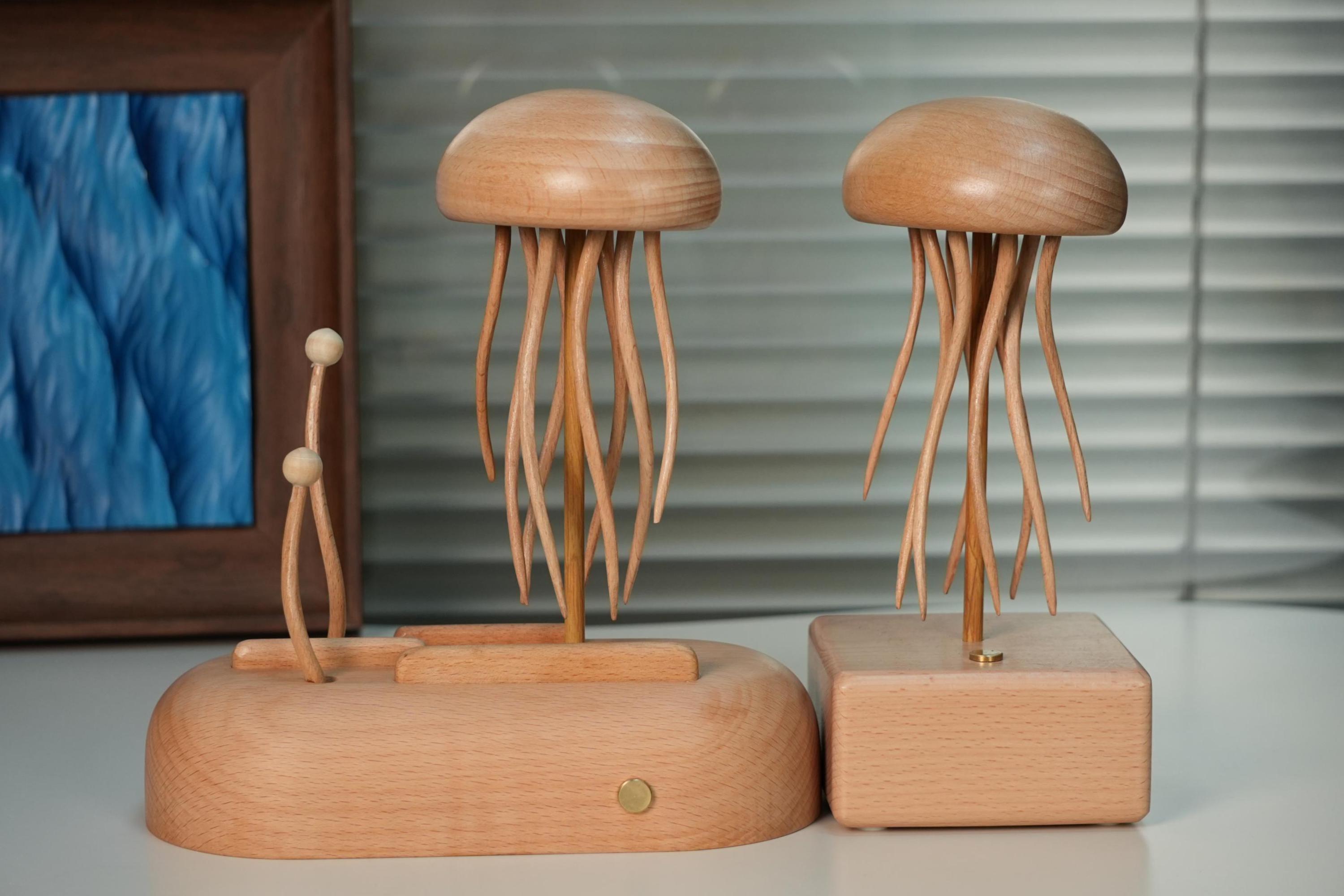 Handmade Jellyfish Kinetic Sculpture, Jellyfish Automaton