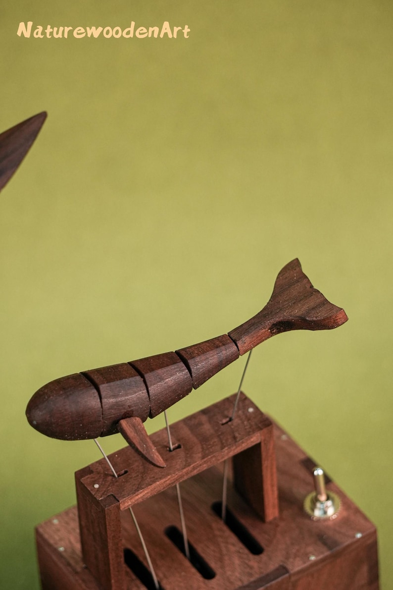 Handmade Wooden Whale Automata Music Box,wooden Whale Mechanical Toy ...