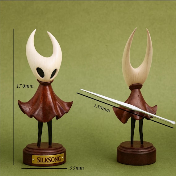 Wooden Hollow Knight Figurine, Silksong Hornet Figurine, Handmade