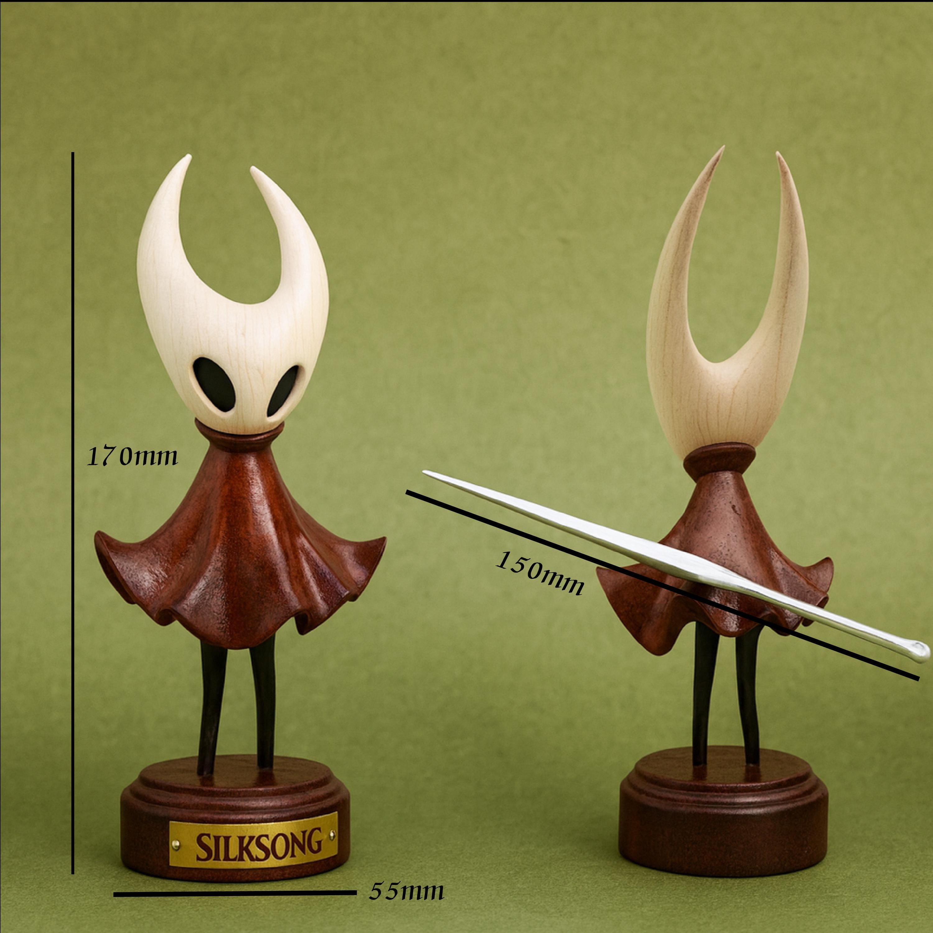 Figura de madera de Hollow Knight, figura de Silksong Hornet