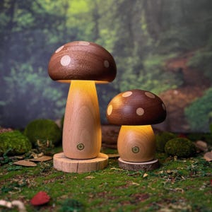 Wooden Mushroom Night Light, Mushroom Lamp, Baby night light, Cute night light, Christmas night light, Merry mushroom, Mushroom Light Gift