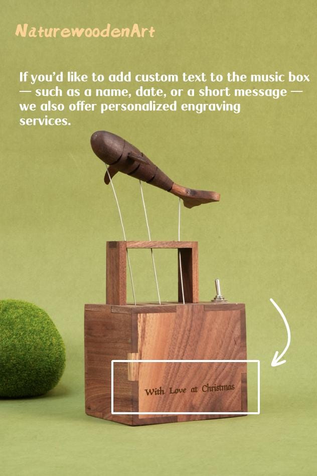 Handmade Wooden Whale Automata Music Box,wooden Whale Mechanical Toy ...