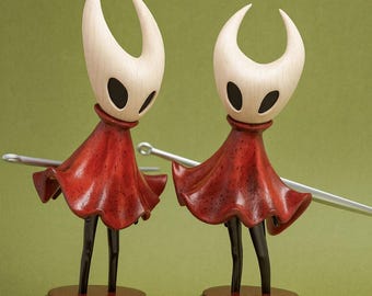 木製Hollow Knightフィギュア、Silksong Hornetフィギュア、手作り