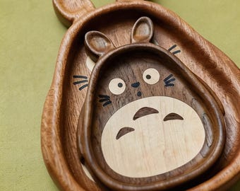 Wooden Totoro Storage Tray, Totoro Jewelry Dish, Wooden Valet Tray, Studio Ghibli Gift, Totoro Desk Organizer, Housewarming Gift for Mum