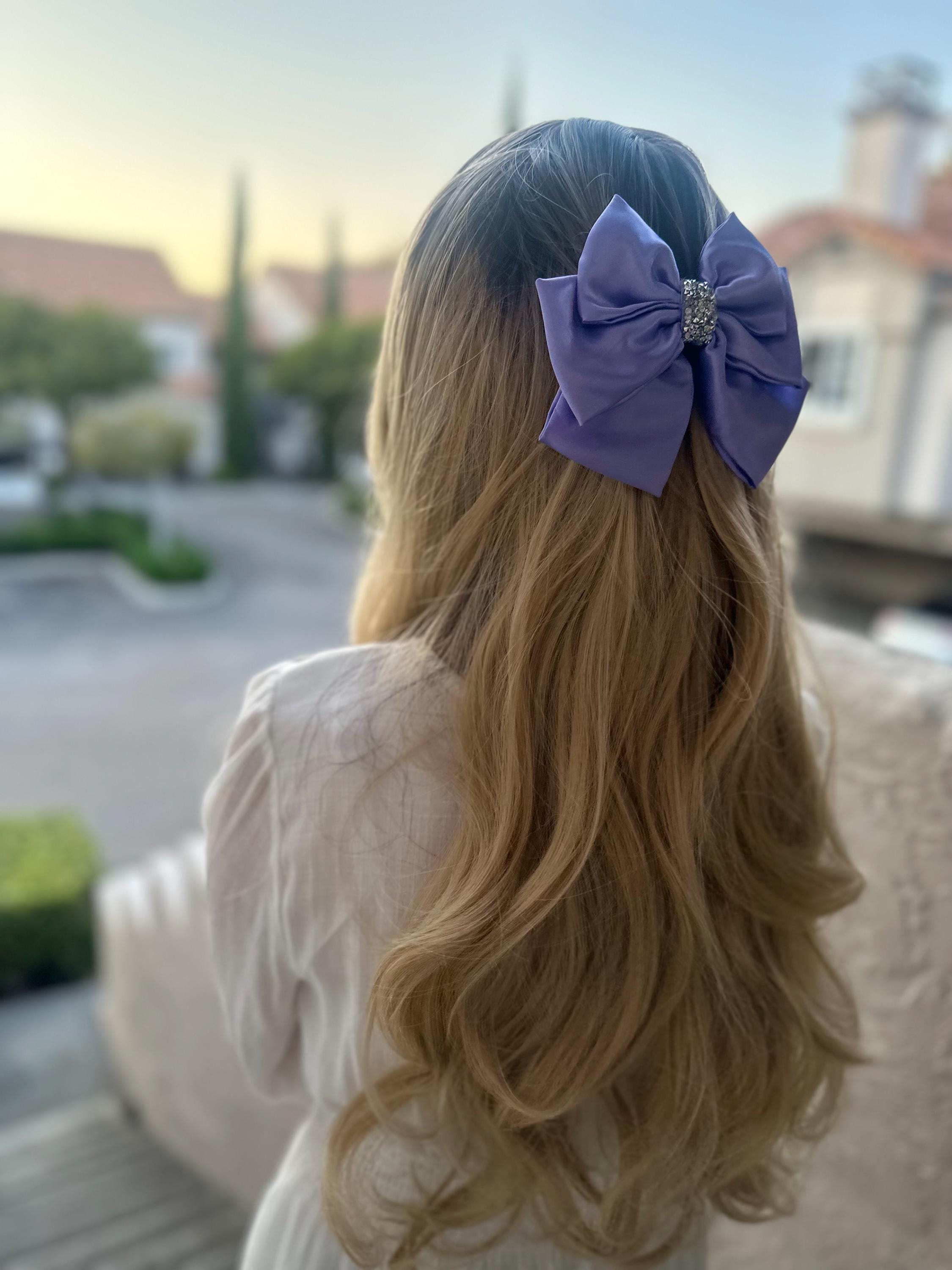 Hand sculptured hair bows. 1 for $5 or 3 for $12 Heidi Davis LSU Cheer Hand Painted Bow Double Glitter  main image 3