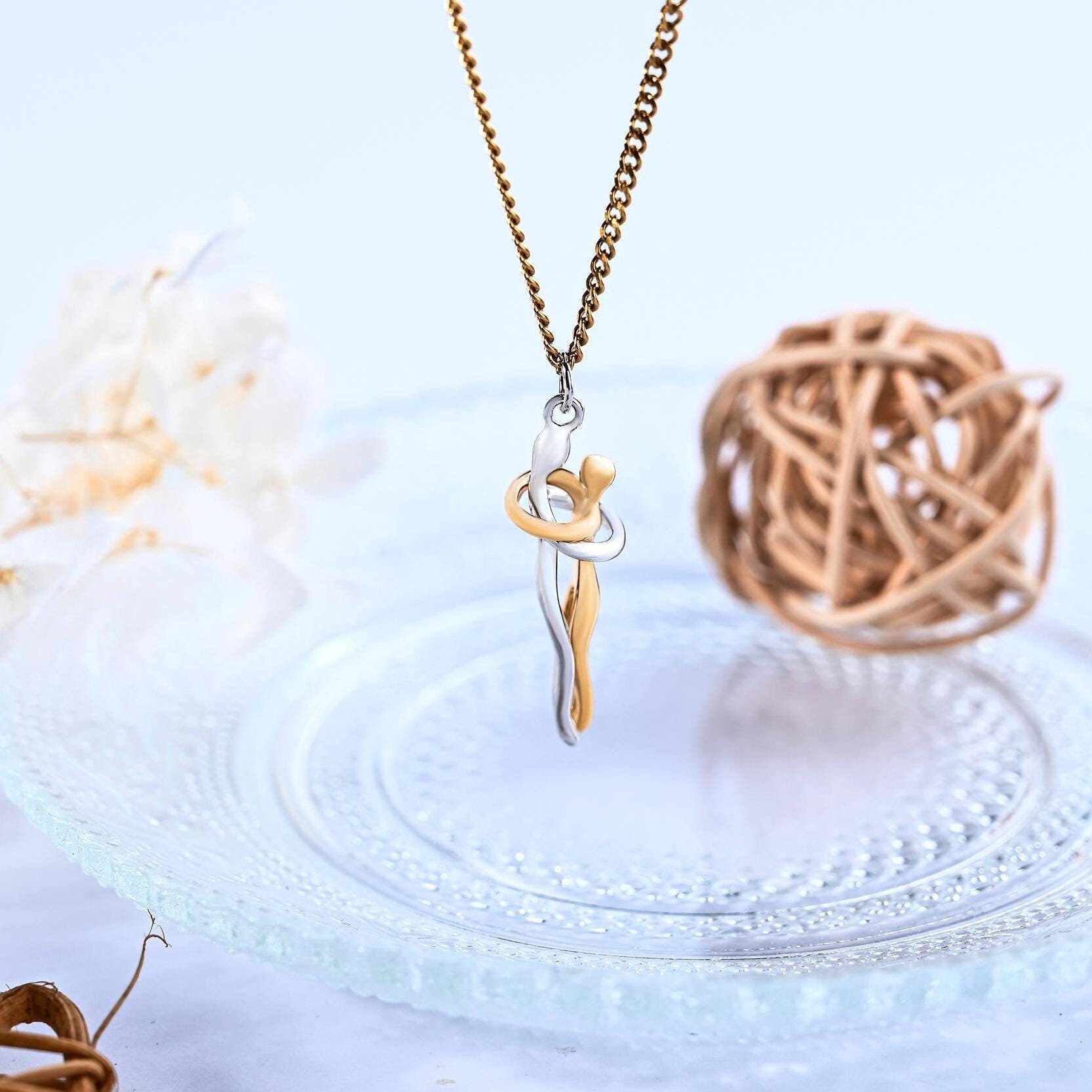 WINNICACA S925 Argento Mamma Collana A Forma Di Cuore Con Madre Abbraccio Cuore Cuore Ciondolo Donne Madri Regalo Di Giorno Per La Moglie Fidanzata Mamma - Foto 6