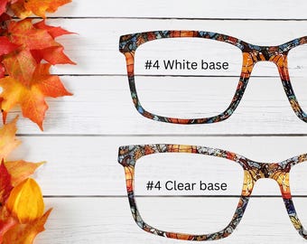 Décorations d'automne en vitrail - Compatibles avec une paire - Motifs d'automne