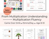 Multiplication Fluency Games Bundle, Multiplication Games Printable, Math Practice 3rd 4th Grade, Homeschool Math, Flashcards & Board Game