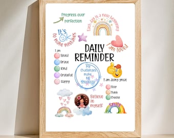 Kids Wall Art, Back to School, Classroom Deco, Homeschool, Growth Mindset Poster, Calm Down Corner, Digital Download