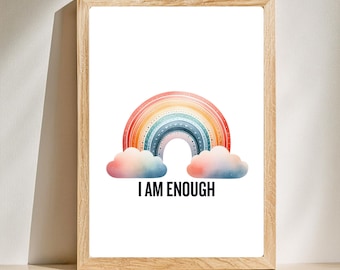 Self Love Affirmation Wall Art: I Am Enough (Digital Download)