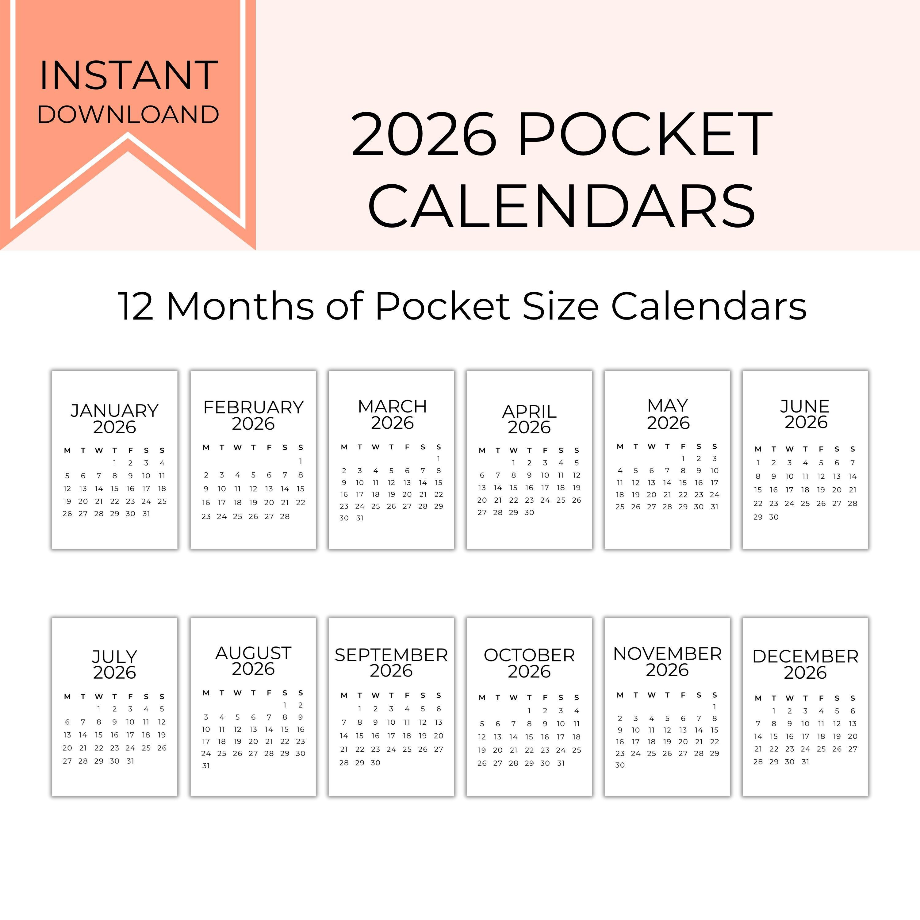 2026 Kleine A7 Pocket Planner - 365 Dagen Engelse Agenda Notebook Voor Werk, Studie & Budget