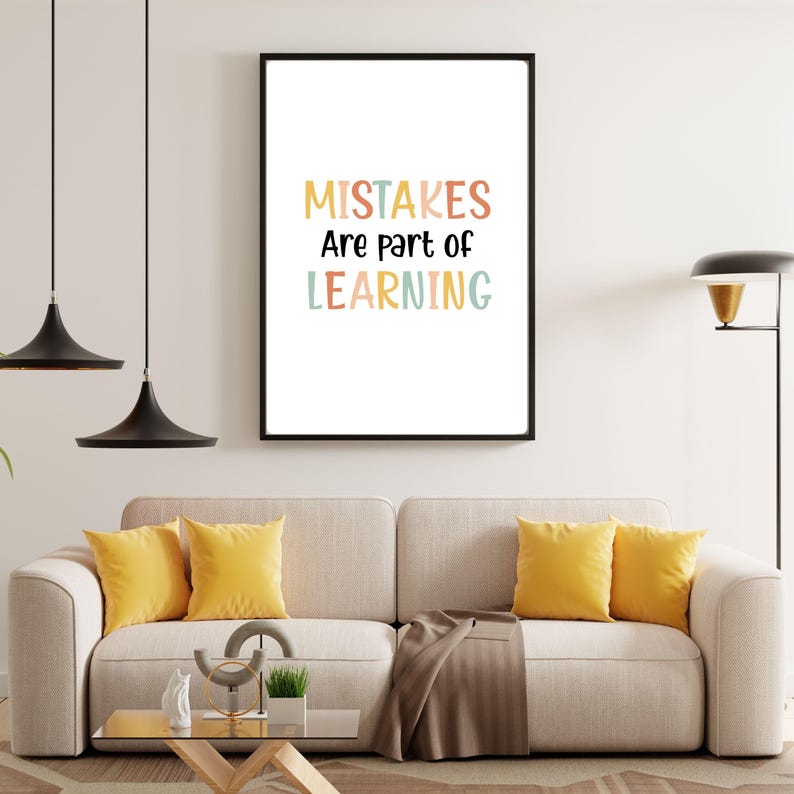 Mistakes Educational Image Mistakes Are Part of Learning Poster, Growth Mindset Wall Art ...