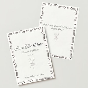 Hand Drawn Save The Date Template, Hand Written Invite, Custom Save The Date, Illustrated Invite