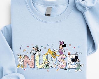 Disney Nurse Sweatshirt, Mickey And Friends Shirt, Disney Nursing Gift, Emergency Nurse Sweater
