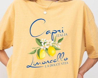 Limoncello Comfort Colors T-Shirt, Refreshing Lemon Shirt, Italy Vacation Tee, Summer Vibes Shirt, Cocktails Shirt, Amalfi Coast Shirt
