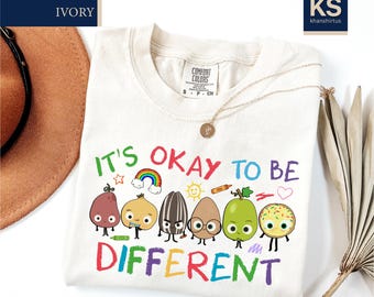 It's Okay To Be Different Comfort Colors Shirt, Autism Awareness Tee, The Good Egg Positive T-Shirt, BCBA Tee, Speech Terapy Shirt