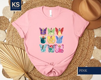 Disney Princess Butterfly Shirt, Disneyland Girls Trip Tee, Cute Princess Matching T-Shirt, Birthday Girl Sweatshirt, Gift for Her