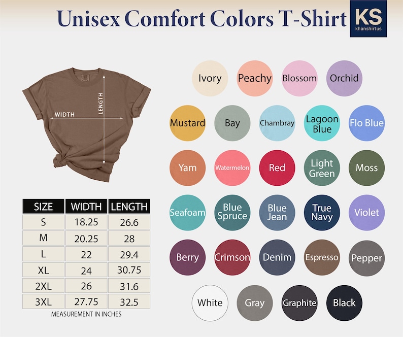a t - shirt with different colors and sizes