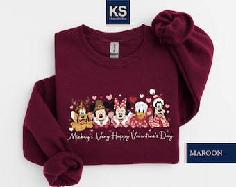 Mickey's Very Happy Valentine Day Sweatshirt, Disney Love Shirt, Mickey and Friends Sweater, Happy Valentines Day Gift