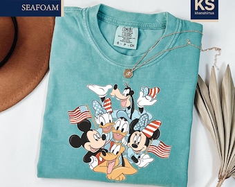 Mickey and Friends 4th Of July Comfort Colors T-Shirt, Patriotic Shirt, Independence Day Gift, Disney USA Shirt, American Flag Tee