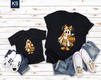 Mickey Minnie Halloween Couple Shirts, Mickey Ghost Youth-Toddler Shirts, Minnie Ghost Shirt, Spooky Season, Disney Halloween Sweatshirt