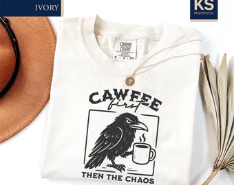 F-Caw-F Funny Crow Comfort Colors T-Shirt, Black Crow Shirt, Funny Sassy Raven Lover Gift, Autumn Style Tee