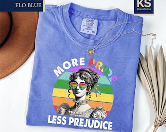 More Pride Less Prejudice Comfort Colors T-Shirt, LGBTQ Shirt, Pride Month Tee, Proud Ally Shirt, Pride Parade T-Shirt, Lesbian Tee